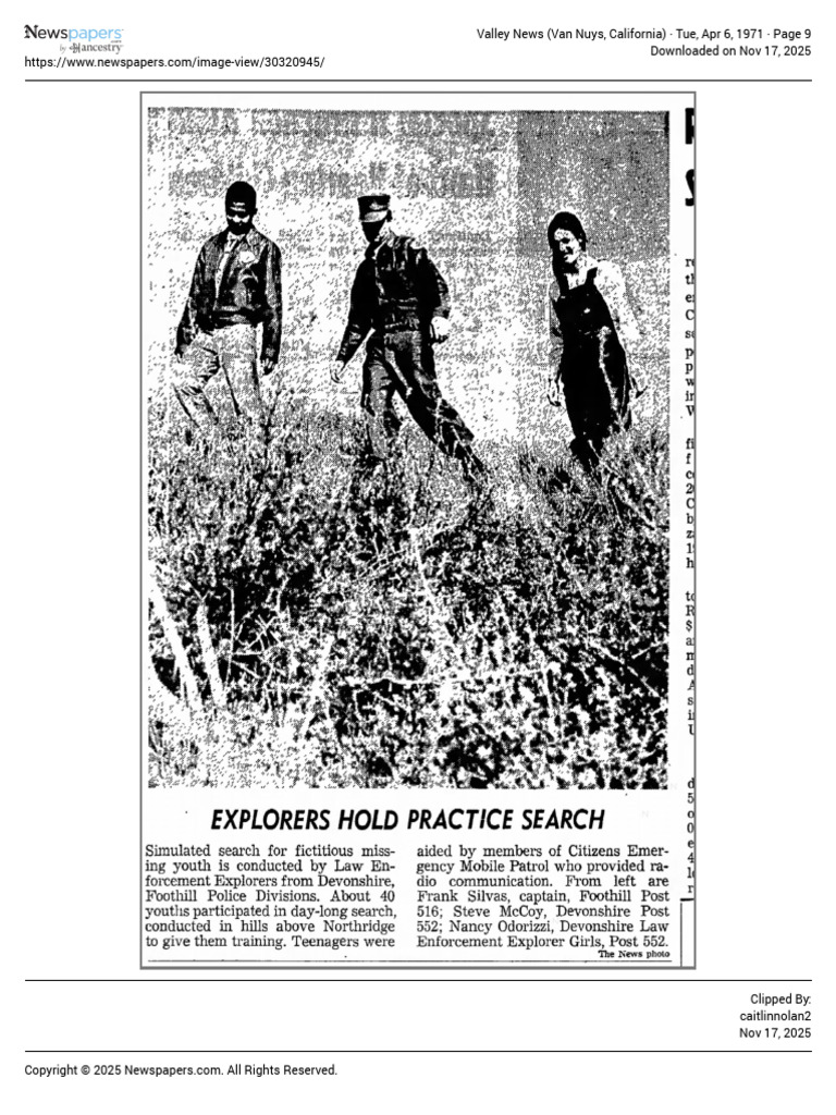 1971-1974 LAPD Explorer Girls Articles | PDF