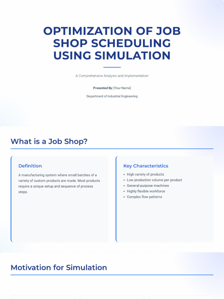 Job Shop Simulation Project | PDF