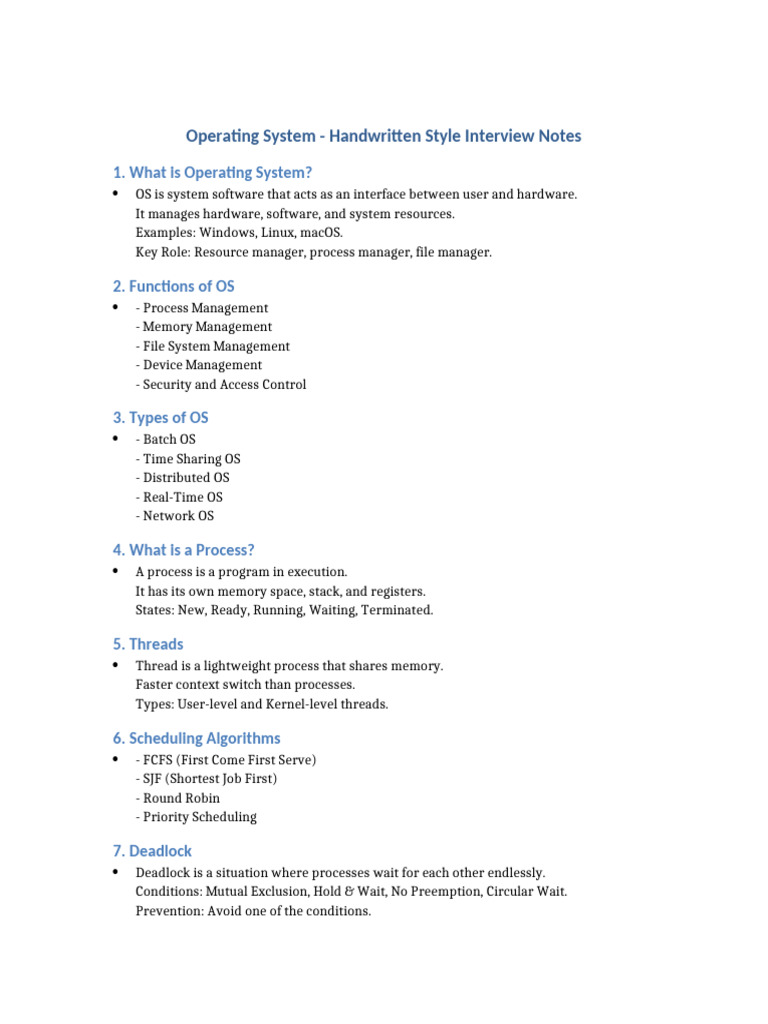 Overview of Operating System Functions | PDF