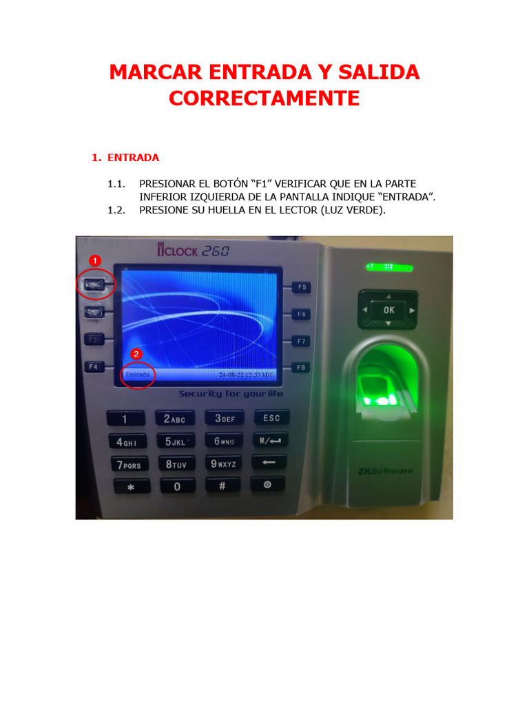 Marcar Entrada y Salida Correctamente | PDF