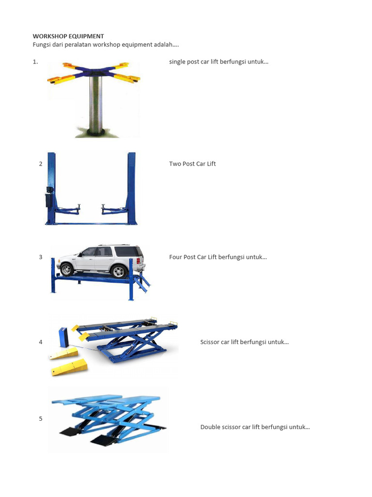 Workshop Equipment | PDF