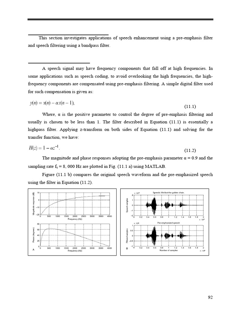 Speech Enhancement with Digital Filters | PDF | Loudspeaker | Low Pass ...