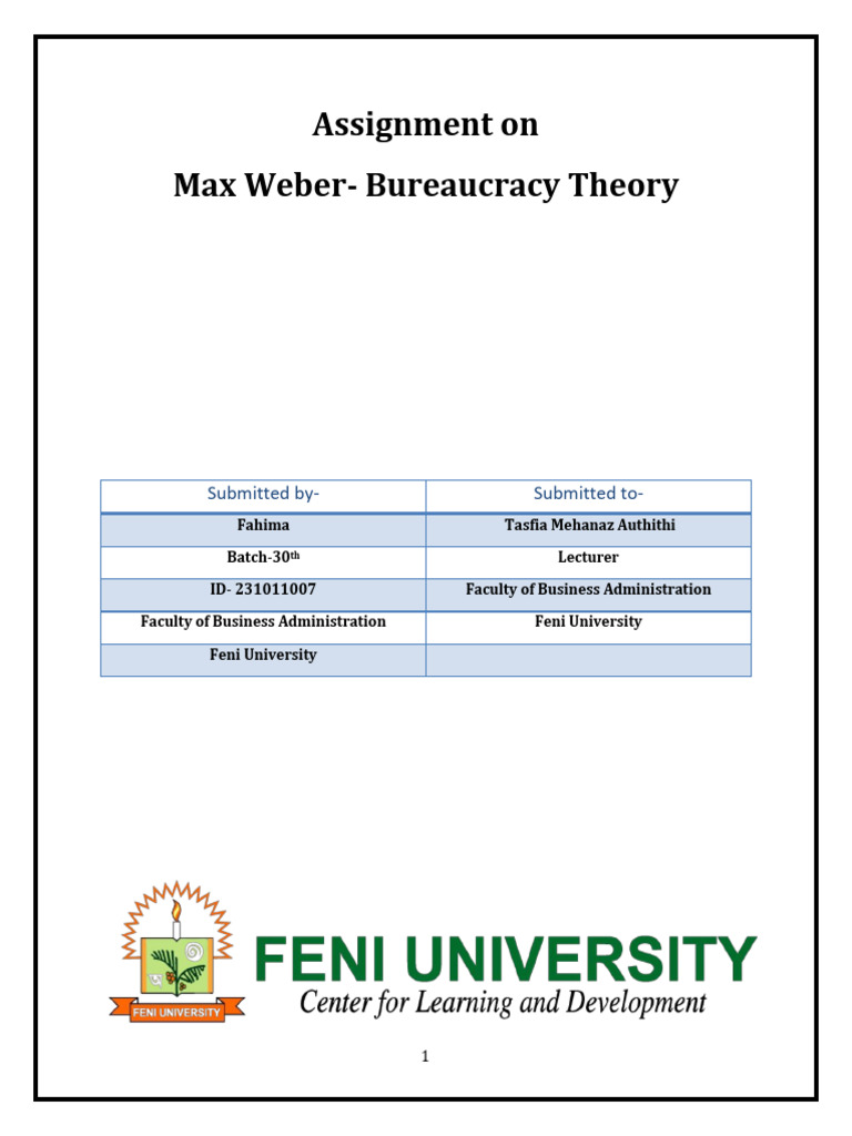 Max Weber's Bureaucracy Theory Explained | PDF | Bureaucracy | Max Weber