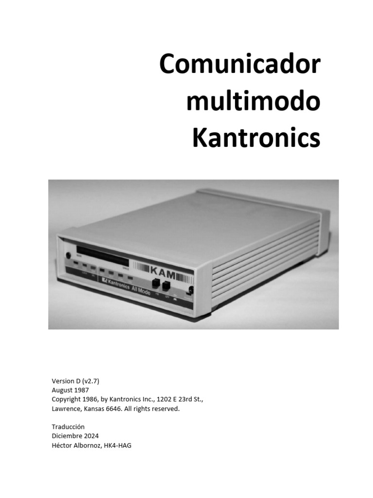 KAM-PLUS-Comunicador multimodo Kantronics | PDF | Radio | Módem