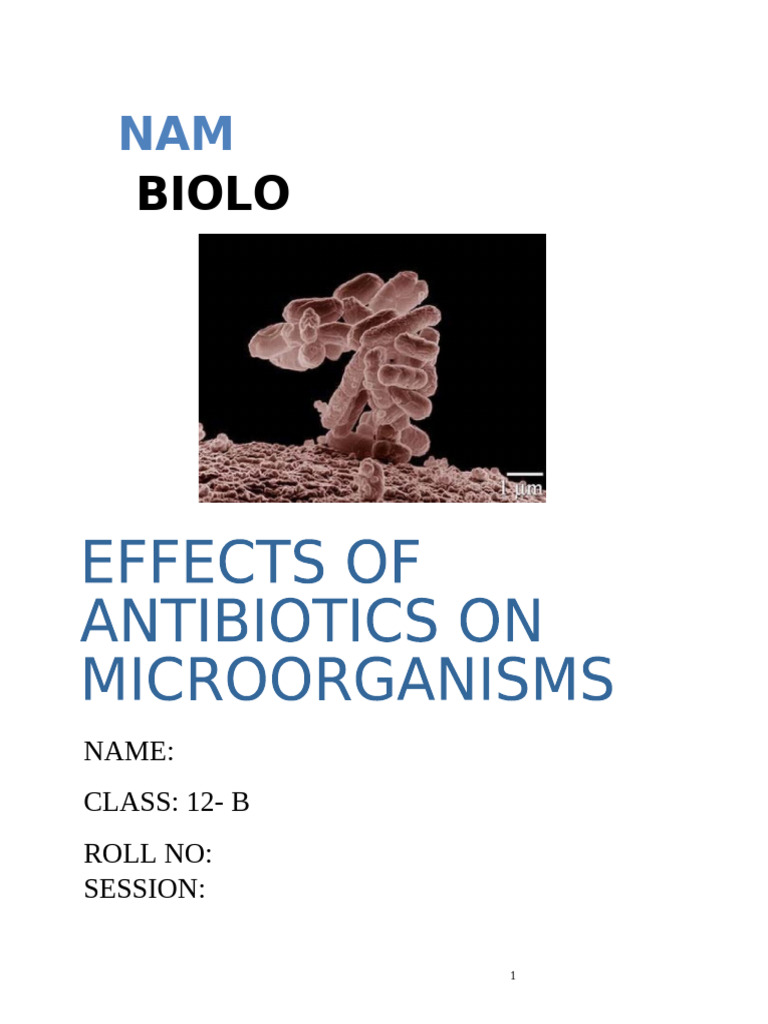 Effect of Antibiotics On Microorganism | PDF | Antimicrobial Resistance ...