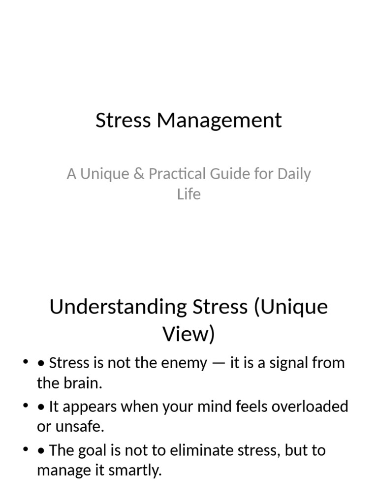 Stress Management Unique Modified | PDF