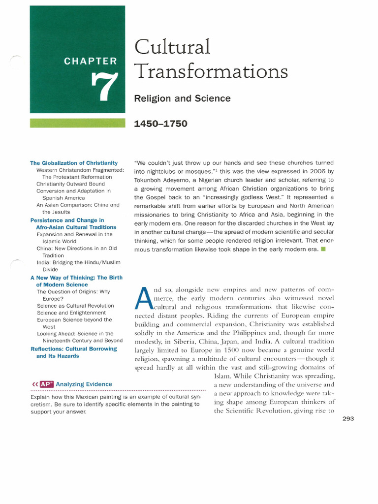 7 - Cultural Transformations - Religion and Science 1450-1750 4e | PDF