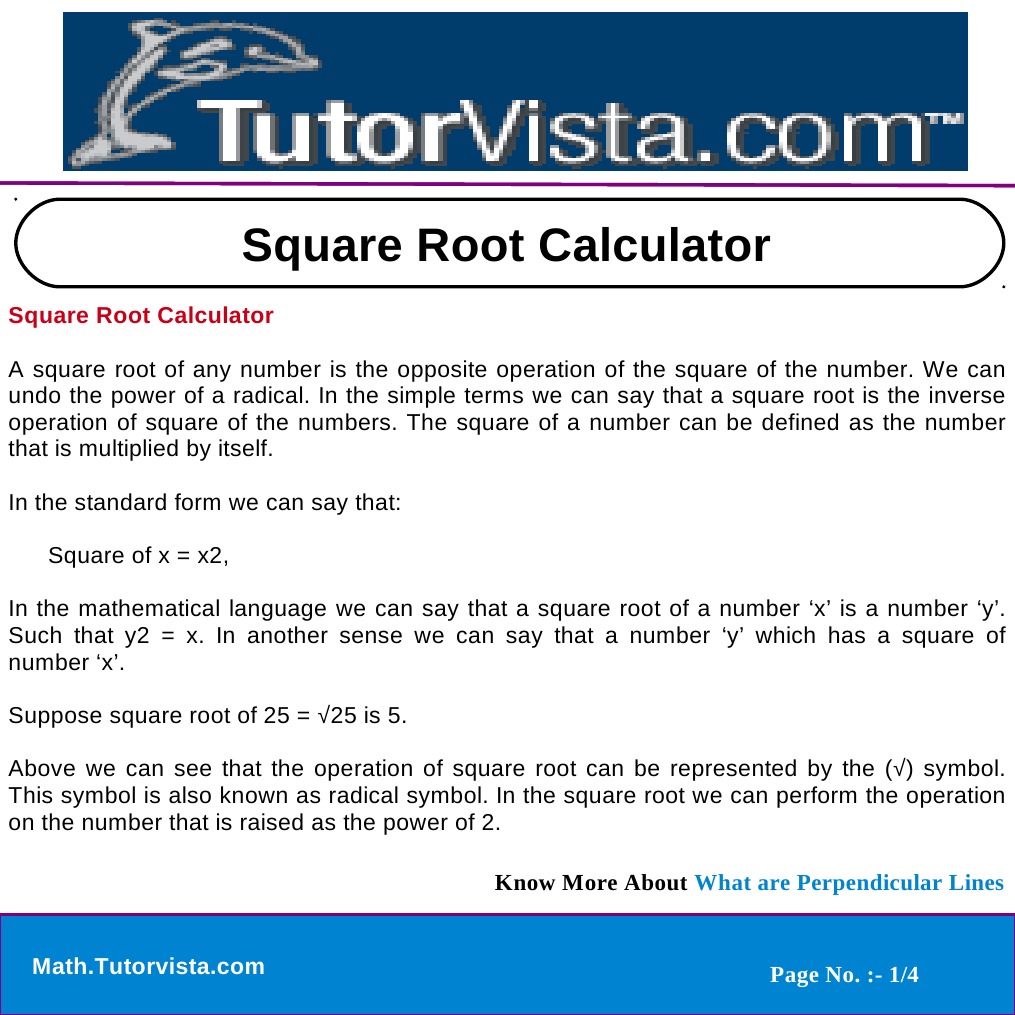 Square Root Calculator Guide | PDF