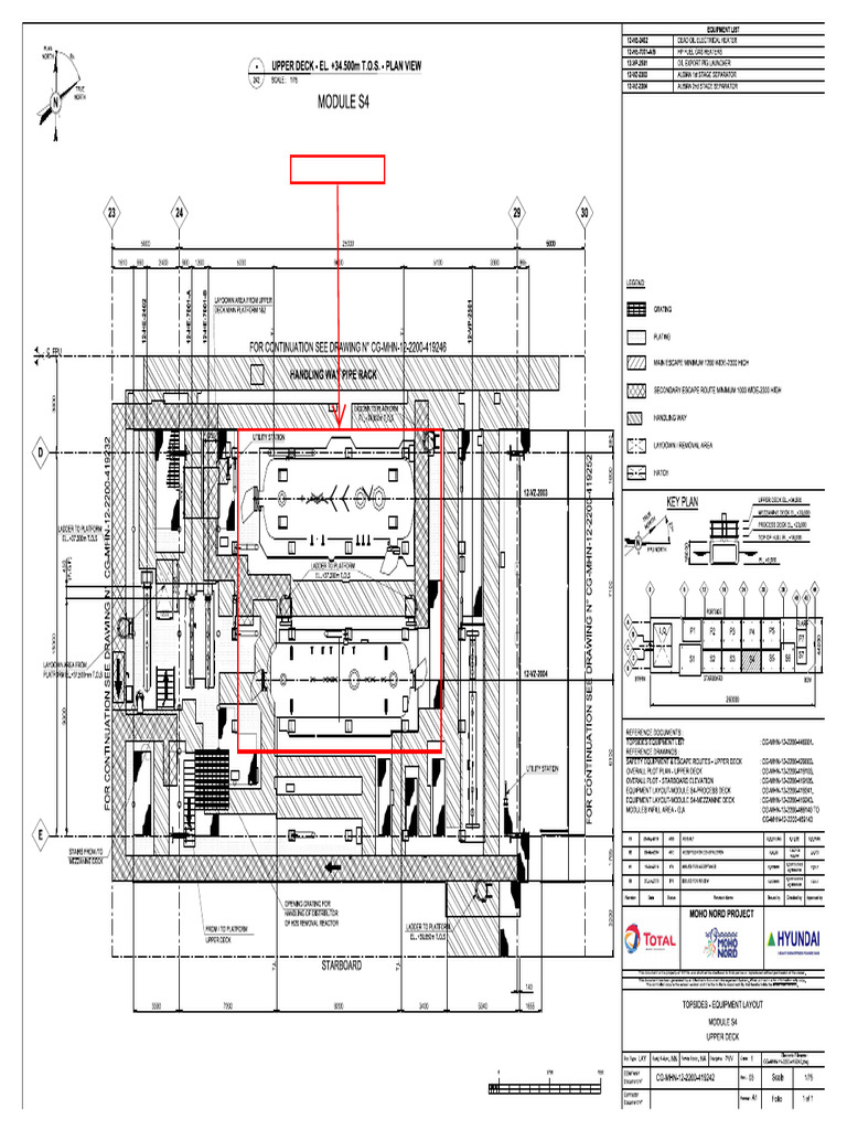 Topsides - Equipment Layout - Module S4 - Upper Deck | PDF