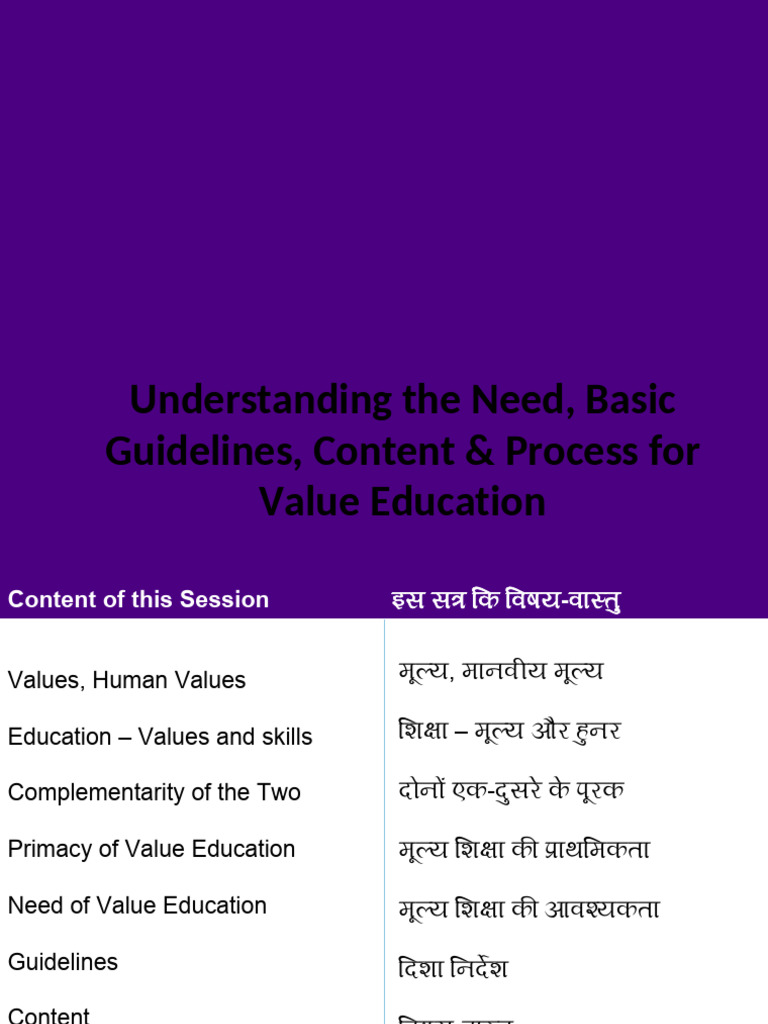 Value Education: Principles and Process | PDF | Value (Ethics ...