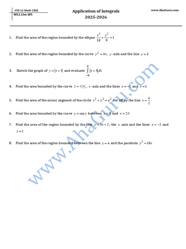 Application of Integrals | PDF