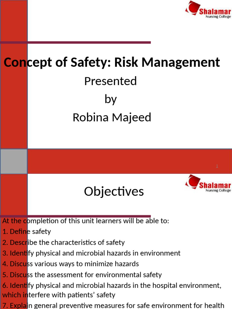 Safety and Risk Management in Healthcare | PDF | Infection | Hazards