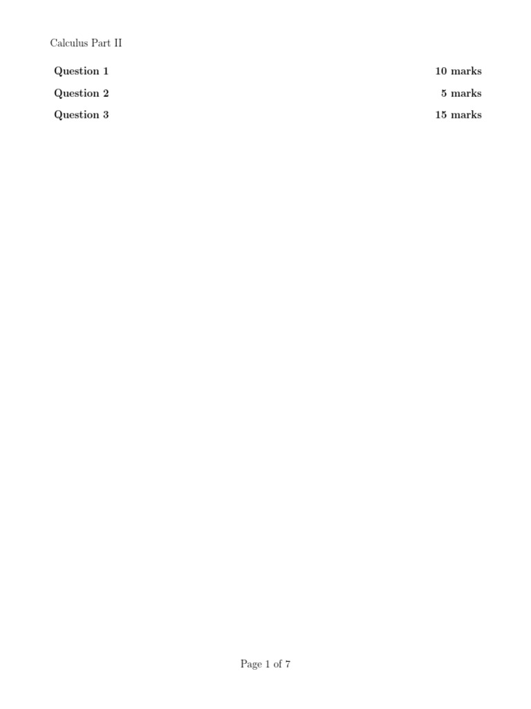 Calculus Class Test 2 (MEMO Part 2) | PDF | Ellipse | Tangent