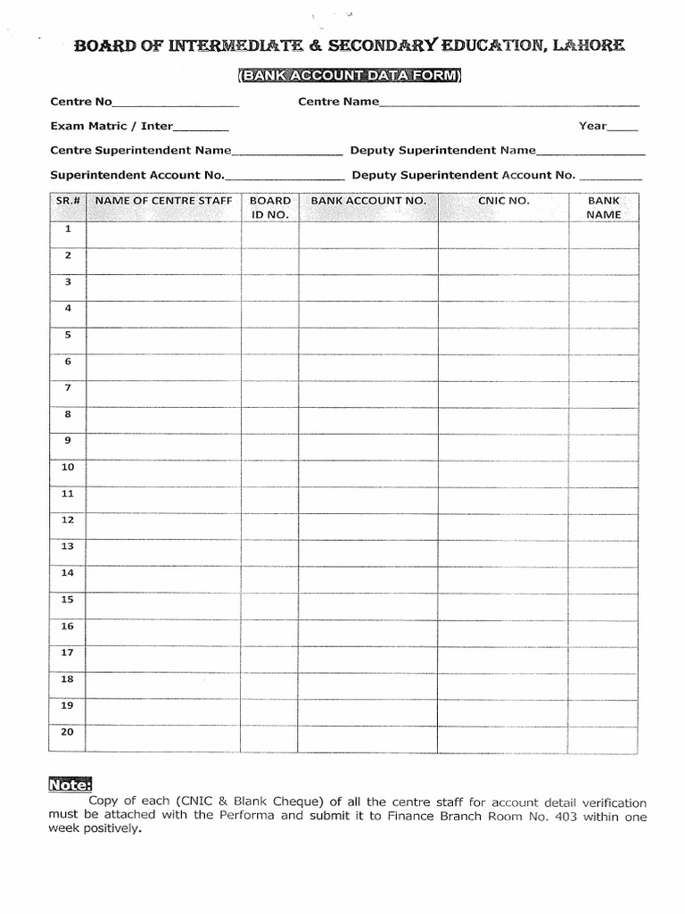 BankAccData Form | PDF
