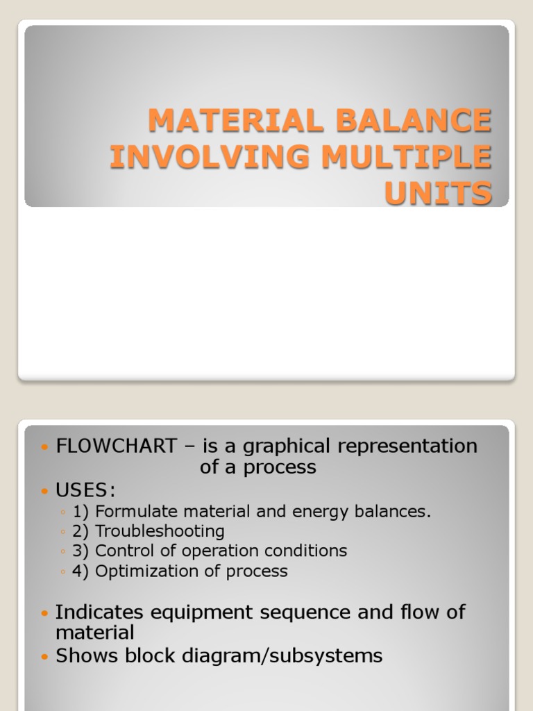 Material Balance in Process Flowsheets | PDF | Filtration | Recycling