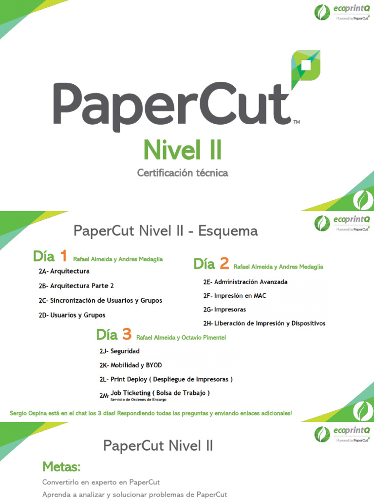 Certificación PaperCut Nivel II: Guía Completa | PDF | Servidor ...