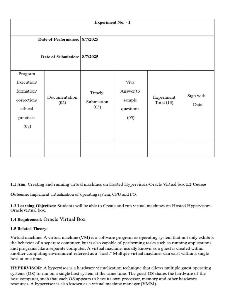 Virtual Machines with Oracle VirtualBox Guide | PDF | Virtualization ...