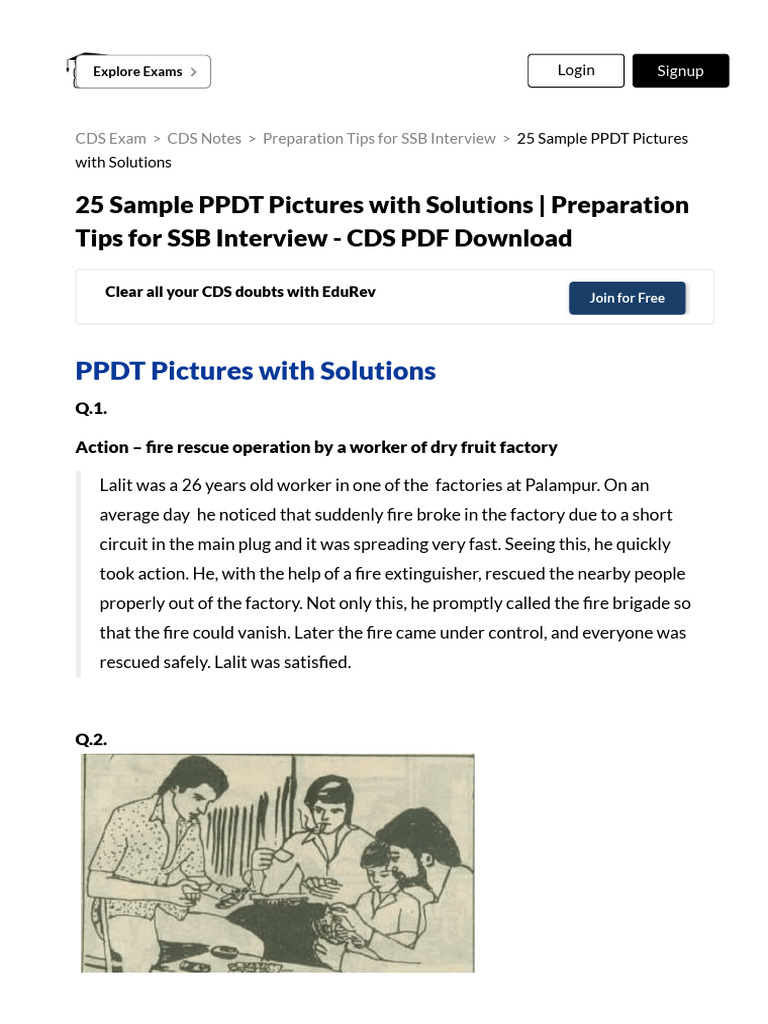 CDS Exam PPDT Picture Solutions | PDF
