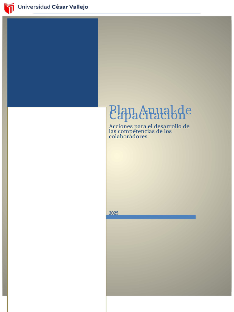 Plan Anual de Capacitación 2025 | PDF | Gestión de recursos humanos ...