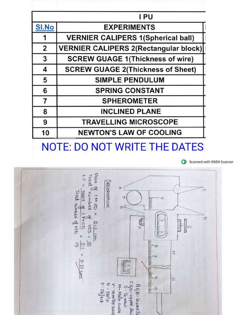 1puc Physics Record | PDF