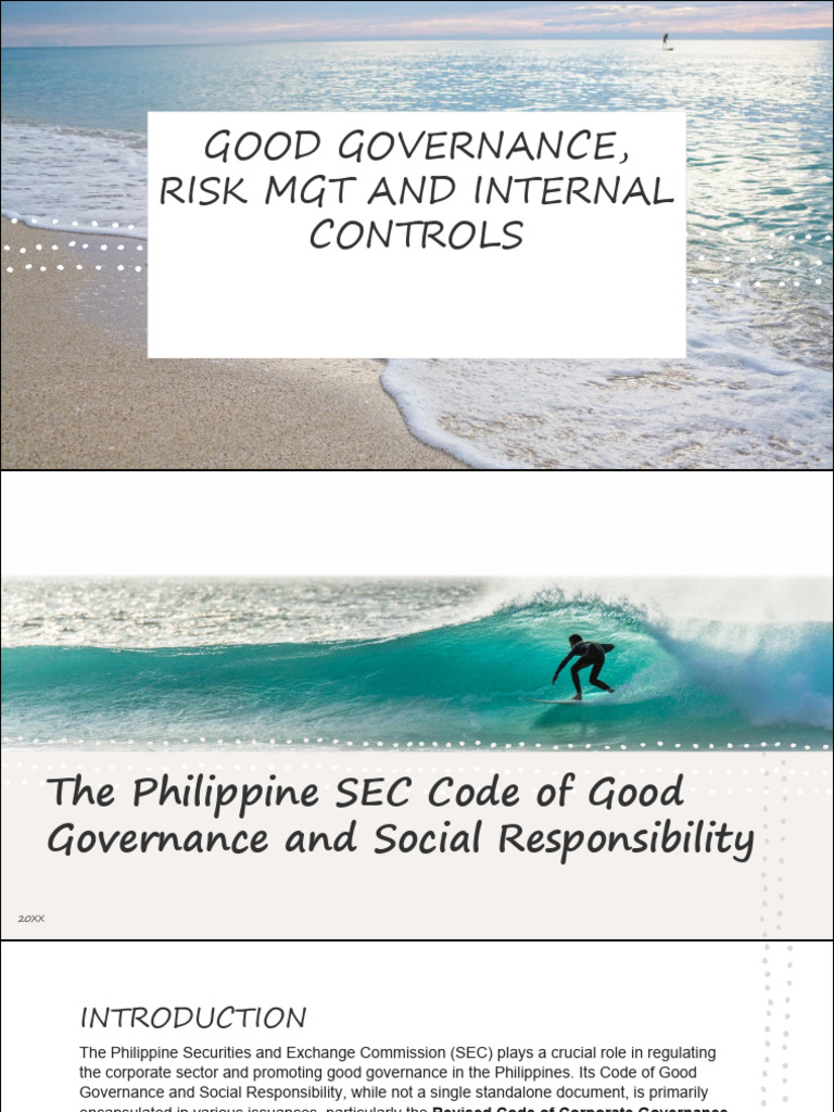 SEC Code of Good Governance Overview | PDF | Internal Control | Governance