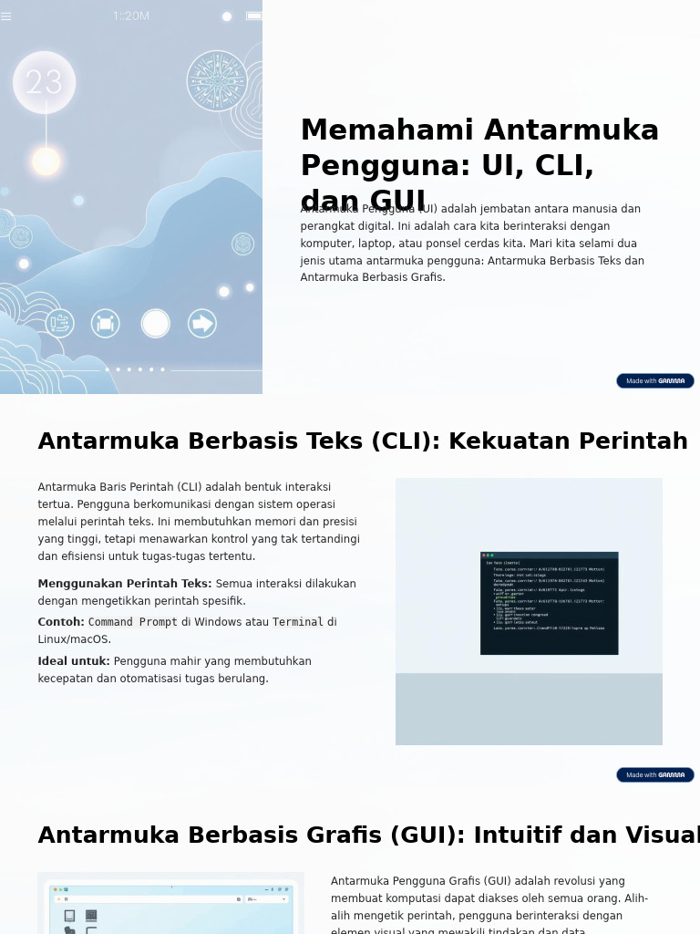 Perbandingan CLI dan GUI dalam UI | PDF