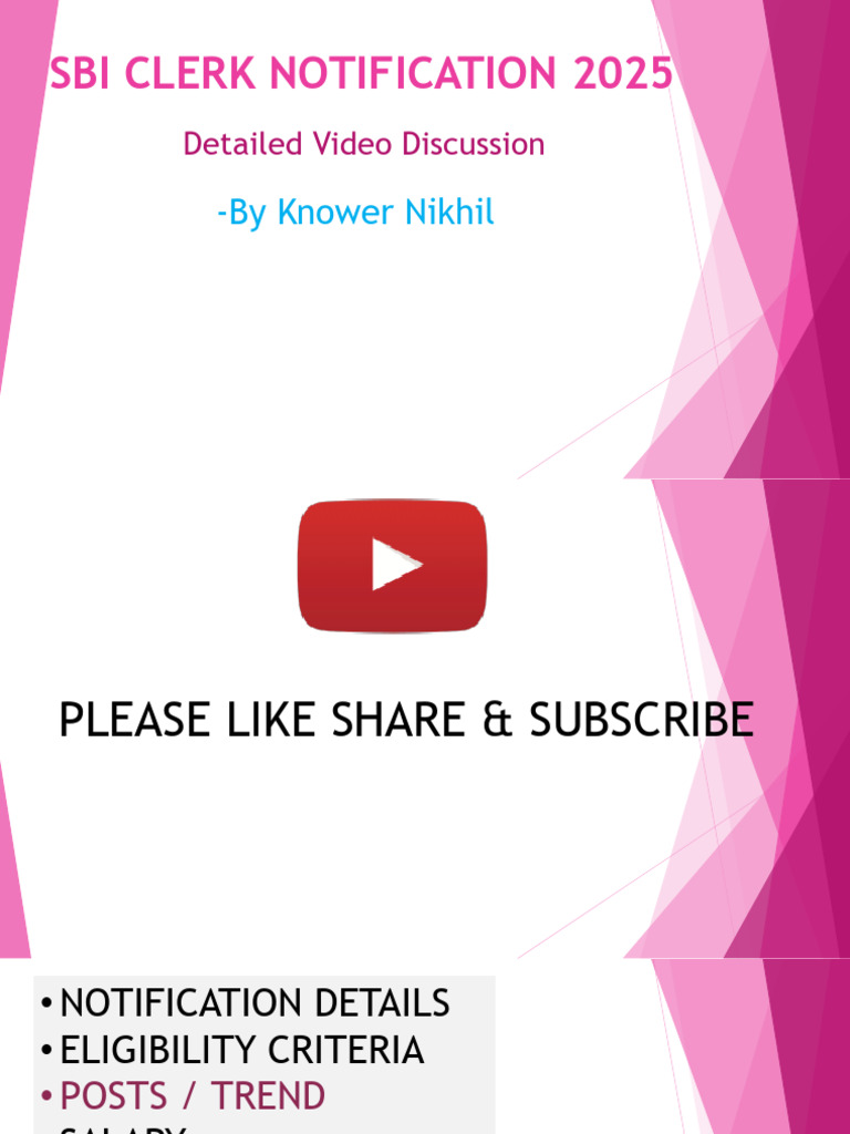 SBI Clerk Notification 2025 Details | PDF | Urdu | South Asia