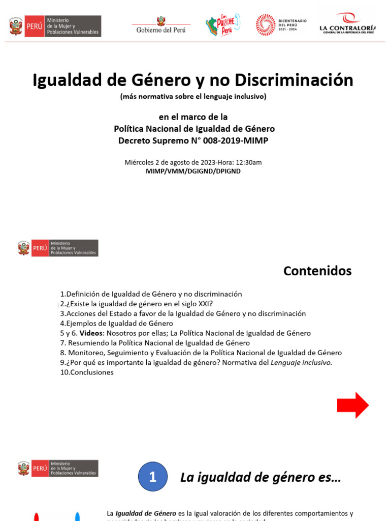 Igualdad de Género y No Discriminación en Perú | PDF | Estudios de ...