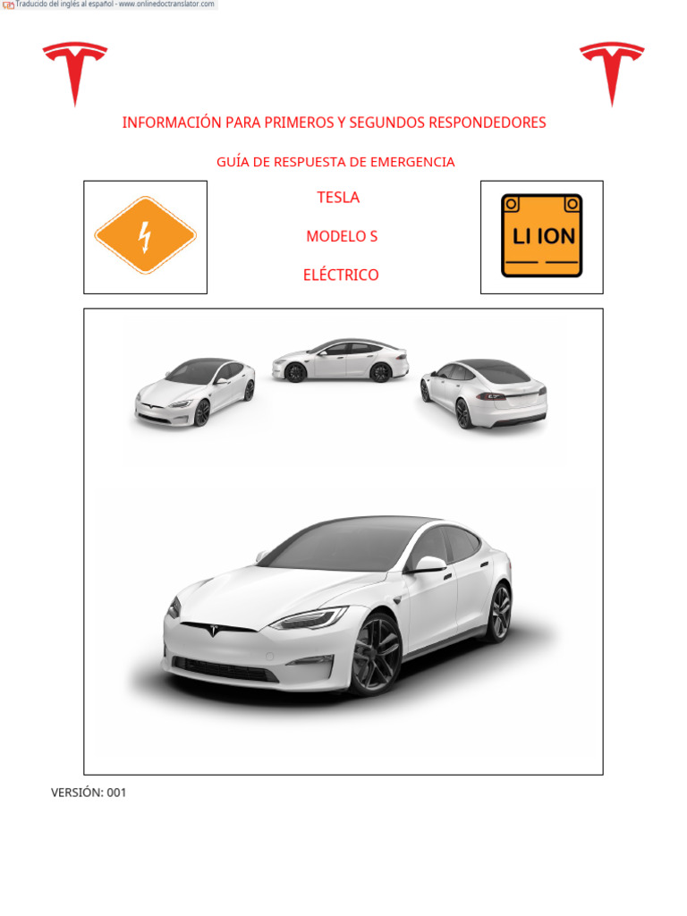 Guía de Emergencia para Tesla Model S | PDF | Tesla Model S | Airbag