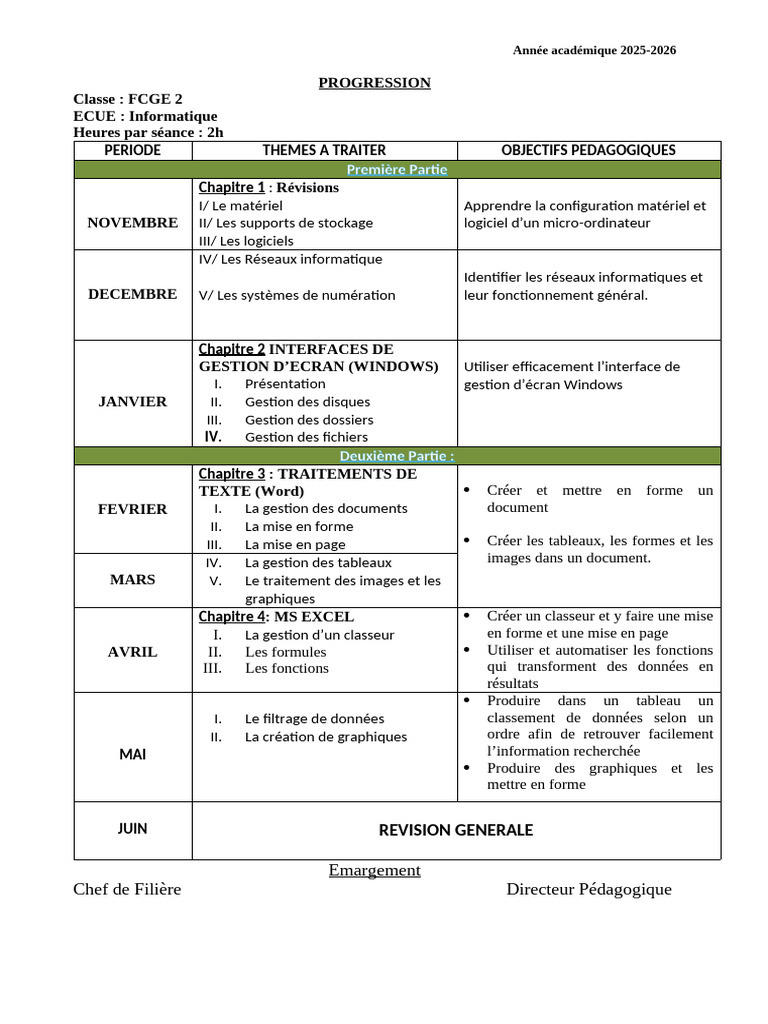 Programme Informatique FCGE 2 2025-2026 | PDF | Informatique ...