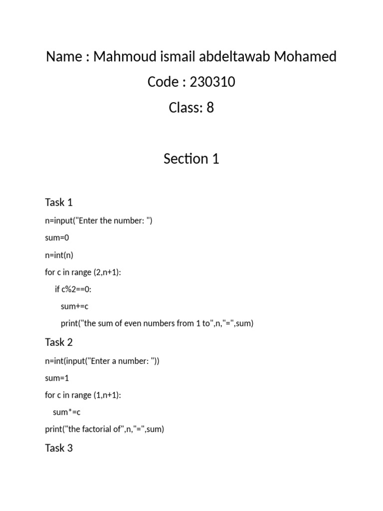 Python Programming Tasks and Solutions | PDF