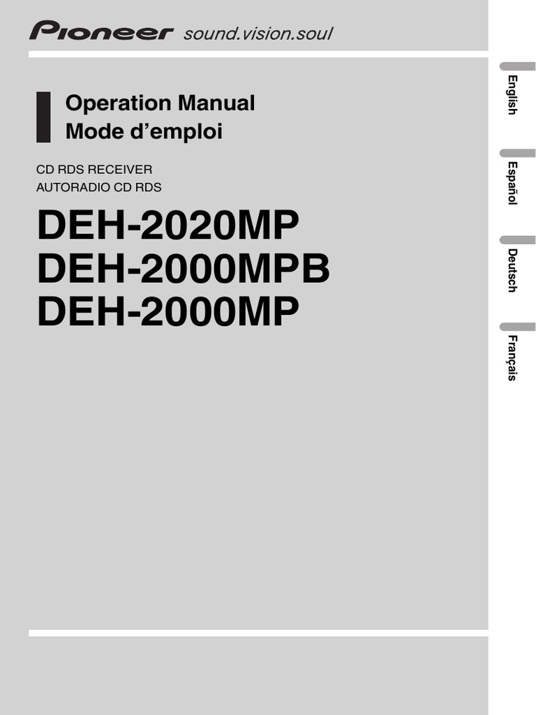 Pioneer DEH-2020MP Operation Manual | PDF | Equalization (Audio ...