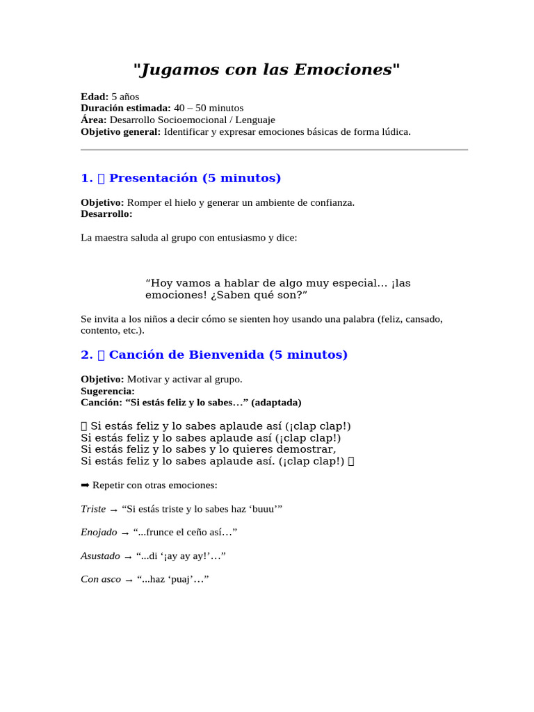 Actividades Lúdicas para Identificar Emociones | PDF | Las emociones ...
