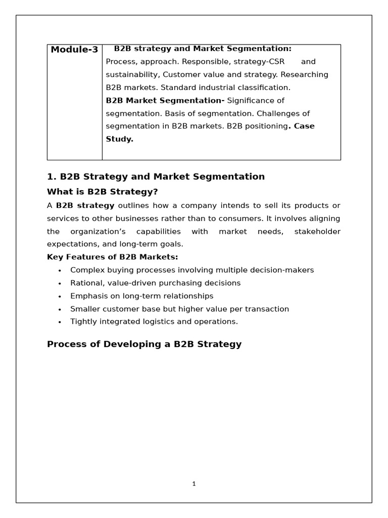 BM Module 3 | PDF | Marketing | Market Segmentation
