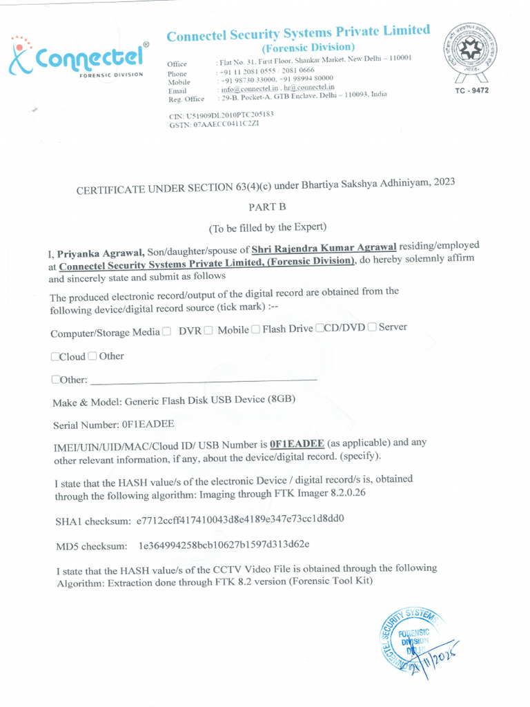 63 Certificate For Case 003 | PDF