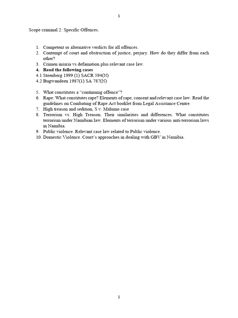 Scope For Criminal Law 2. 2025 | PDF