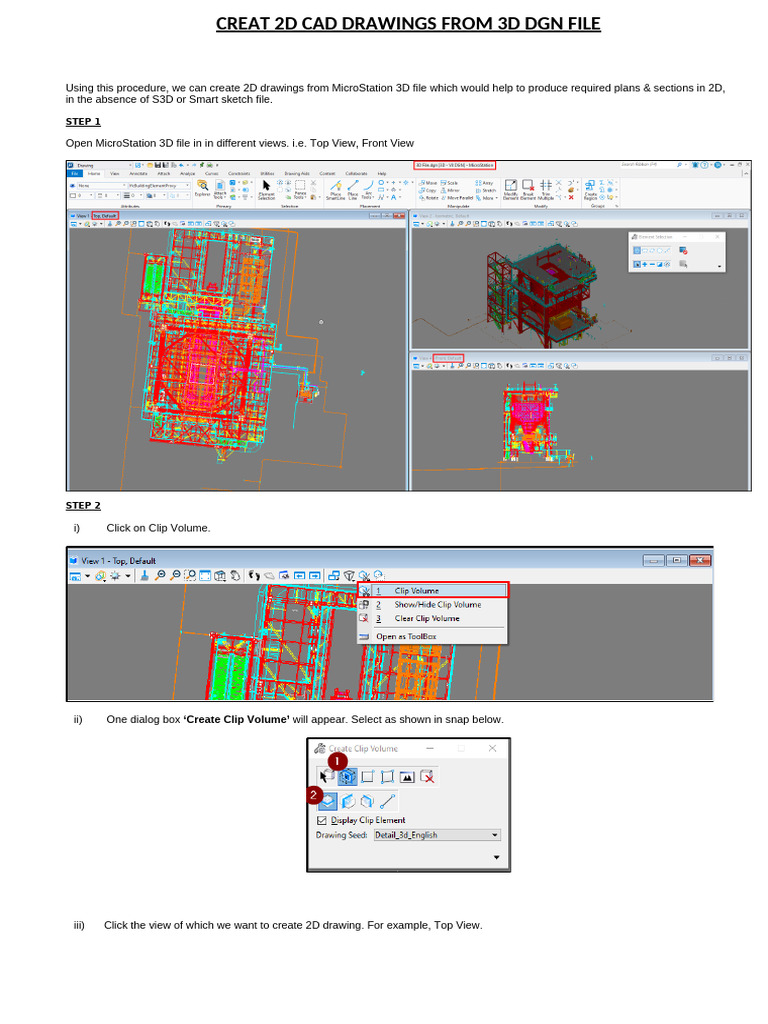 Create 2D CAD Drawings from 3D DGN | PDF