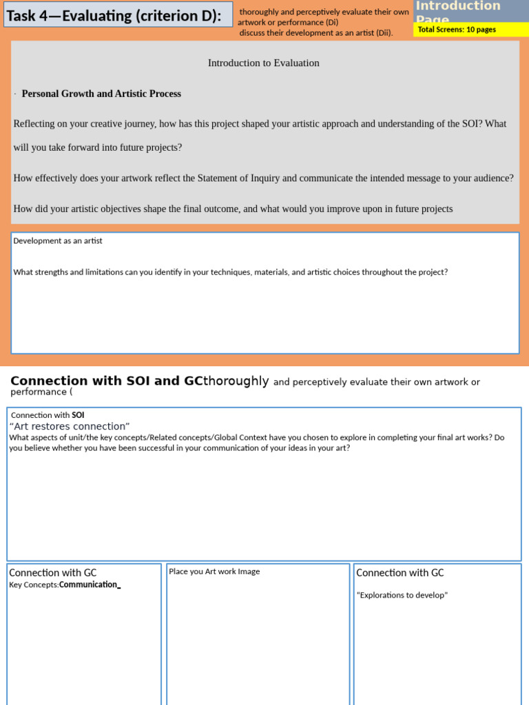 Art Evaluation and Personal Growth Guide | PDF | Composition (Visual ...