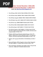 Windows Vista and XP Serial Numbers | PDF | Windows Xp | Windows Vista