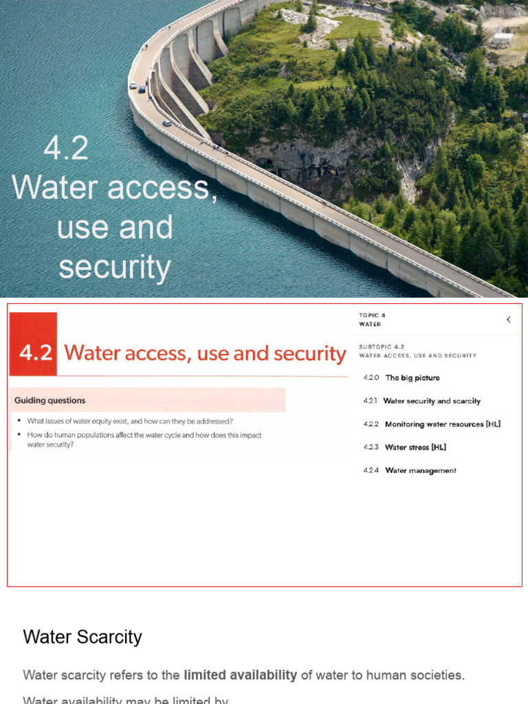 4.2 Water Access, Use and Security | PDF | Water Conservation | Water ...