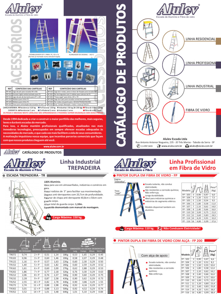 Escadas de Alumínio e Fibra de Vidro | PDF | Materiais | Setor ...