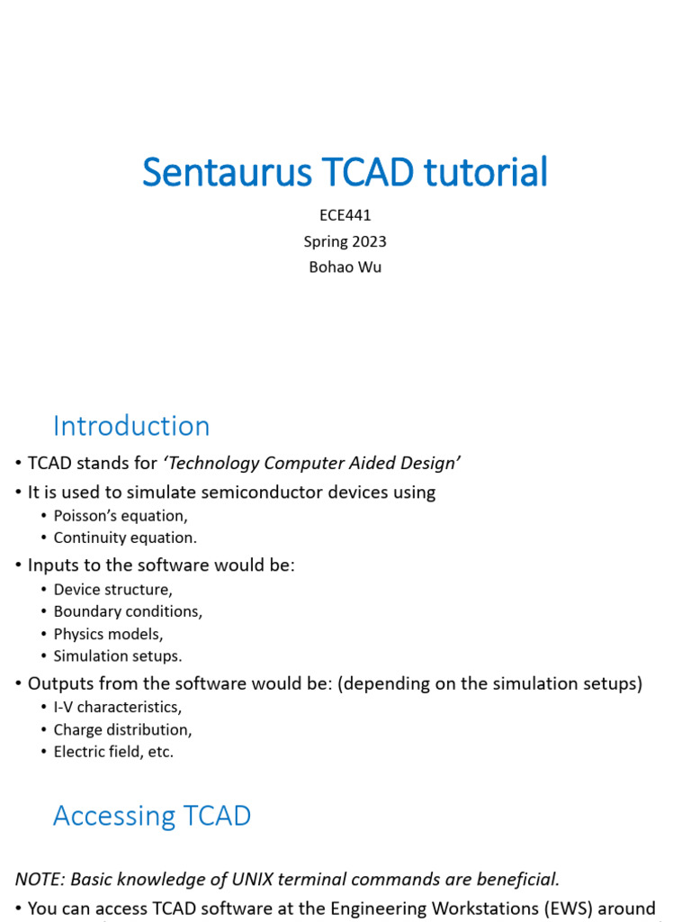 ECE441sp23 TCAD Tutorial | PDF | Computer File | Linux