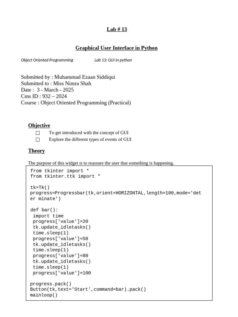 Oop Final Lab13 Ezaan Siddiqui 932 2024 | PDF | Graphical User ...