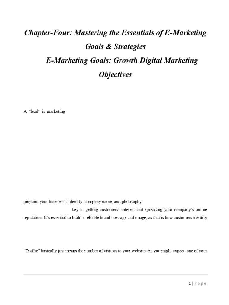 CHAPTER FOUR Mastering The Essentials of Effective Internet Marketing ...