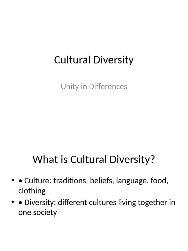 Cultural Diversity | PDF