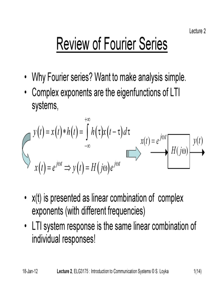 Fourier Series in Communication Systems | PDF | Fourier Analysis ...