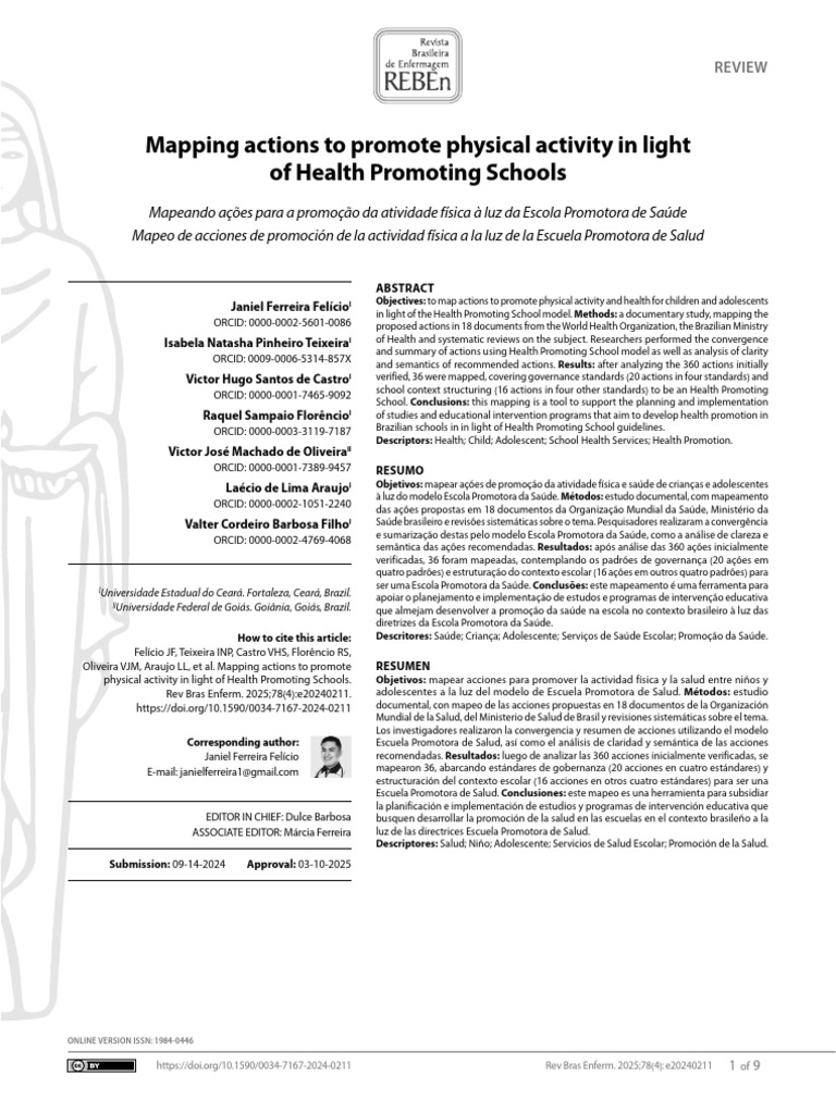 Mapping Health Promotion Actions in Schools | PDF | Systematic Review ...