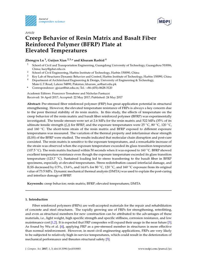 Jcs 01 00003 v2 | PDF | Deformation (Engineering) | Composite Material