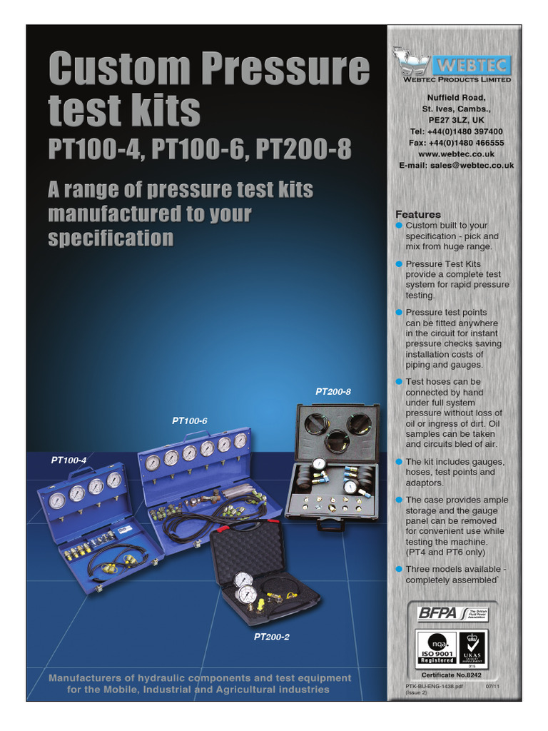 Custom Pressure Test Kits Overview | PDF
