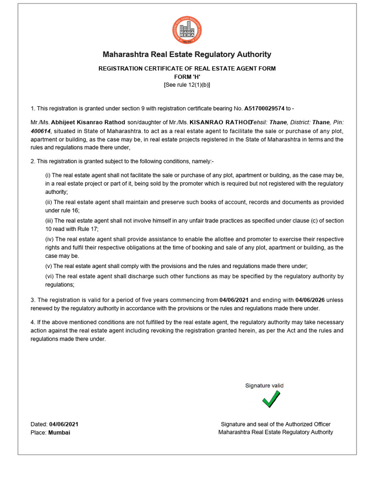 Rera Registration | PDF | Legal Documents | Government